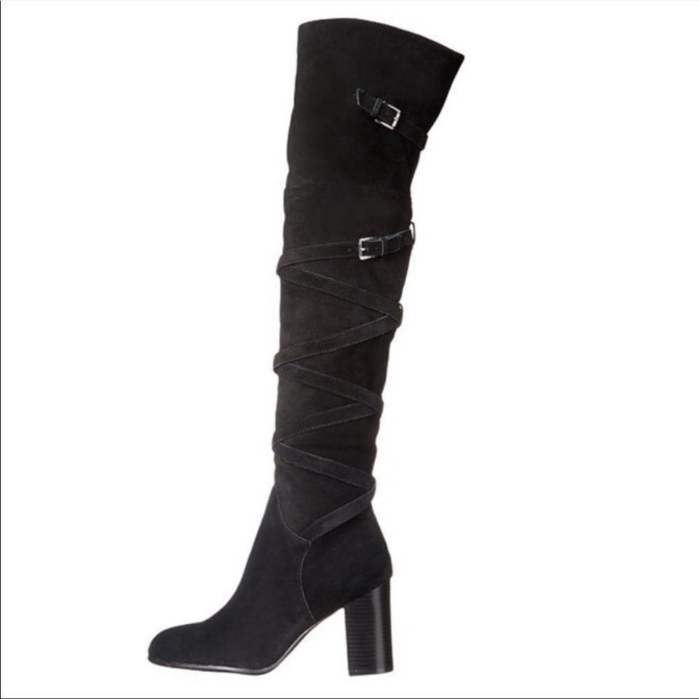 Sam Edelman Black OTK Sable Knee High Suede Boots Size 5.5